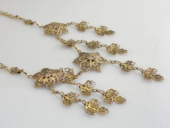 Filigree Fine Jewelry, Vintage Festoon Necklace, … - image 5