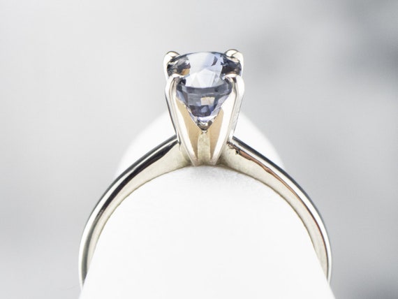 Sapphire White Gold Solitaire Ring, Sapphire Enga… - image 9