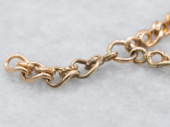 Antique Gold Watch Chain, Thick Gold Chain, 18 In… - image 7