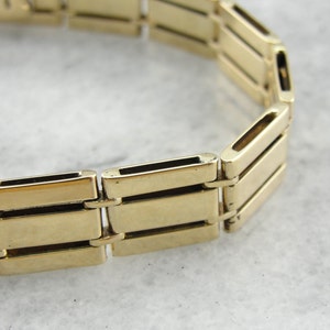 Antique Gate Link Bracelet, Vintage 1900&#39;s Gold Bracelet, Antique Gold Bracelet, Edwardian Era Z2ML0J