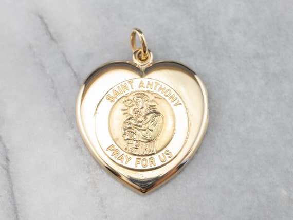 Antique Saint Anthony Gold Locket, Religious Locke