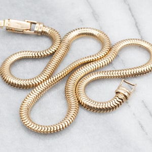 Heavy 14K Yellow Gold Snake Chain Necklace, 17 Inch