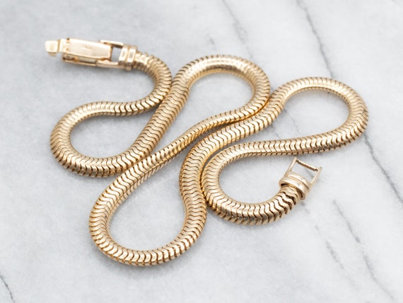 Heavy 14K Yellow Gold Snake Chain, Yellow Gold Necklace