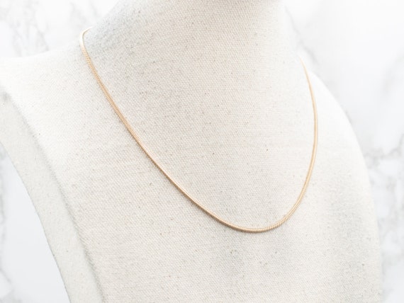 14K Yellow Gold Snake Chain Necklace, 17 Inch - image 5