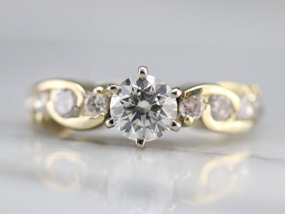 GIA Certified Diamond Ring, Vintage Diamond Engag… - image 2
