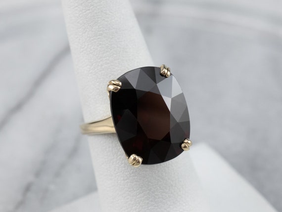 Vintage Garnet Cocktail Ring, 14K Gold Garnet Rin… - image 7