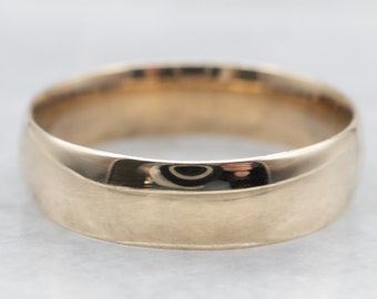 10K Yellow Gold Wedding Band, Plain Unisex Ring, Size 11