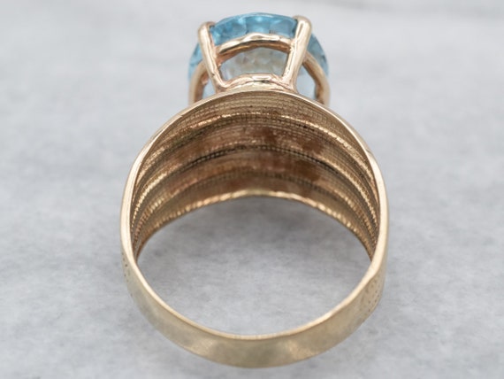 Blue Topaz Cocktail Ring, Yellow Gold Topaz Ring,… - image 5