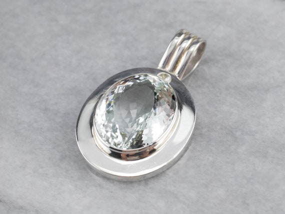 Blue Topaz Sterling Silver Pendant, December Birthstone
