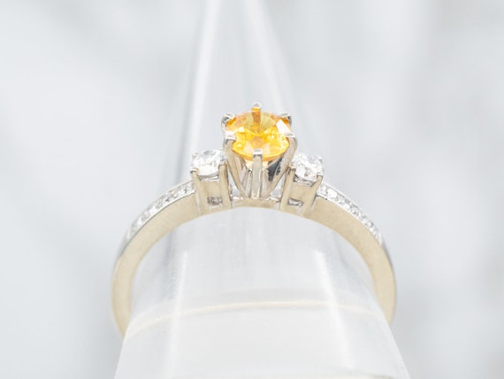 Yellow Sapphire Diamond Engagement Ring, Golden S… - image 3
