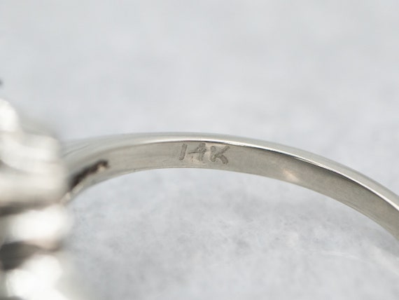 Teal Blue Spinel Solitaire Ring, 14K White Gold, … - image 2