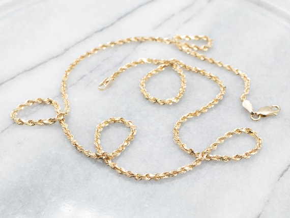 Yellow Gold Rope Twist Chain with Lobster Clasp, … - image 1