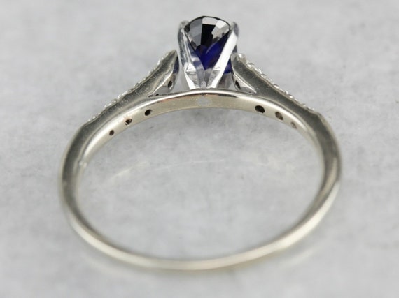 Sapphire and Diamond Ring, Sapphire Engagement Ri… - image 4