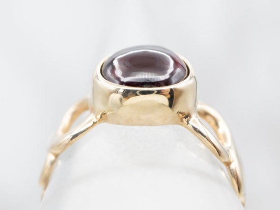 Mod Gold Garnet Ring, Garnet Cocktail Ring, Garne… - image 4