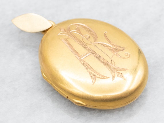 Victorian Bloomed Gold "AR" Monogrammed Locket, B… - image 1