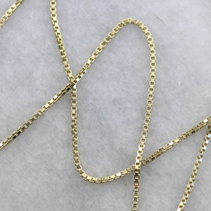 Gold Box Chain Necklace, Yellow Gold Necklace, Pendant Chain, Layering Necklace, 20&quot; Chain, DXMUZ4LK