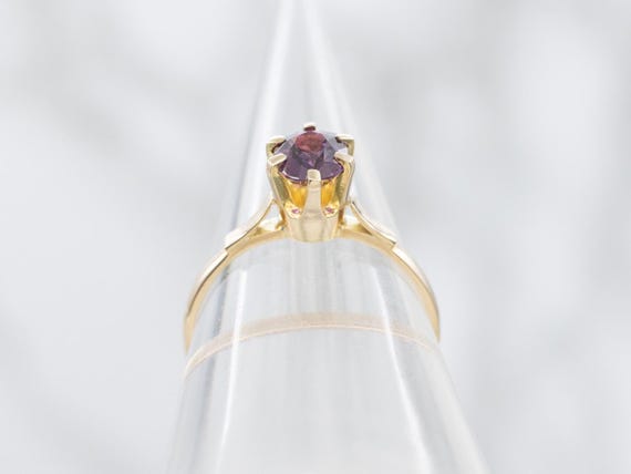 Vintage Oval Ruby Solitaire Ring, 14K Yellow Gold… - image 3