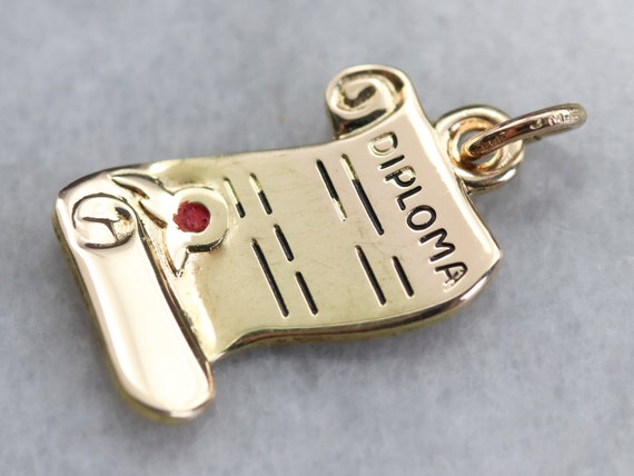 Vintage Diploma Charm, Graduation Charm, Charm Nec