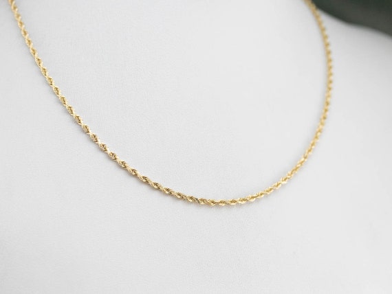 Yellow Gold Twist Chain, Rope Twist Chain, Pendan… - image 7