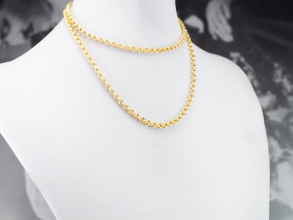 Yellow Gold Rolo Chain, 25 Inch Chain, Long Chain… - image 5