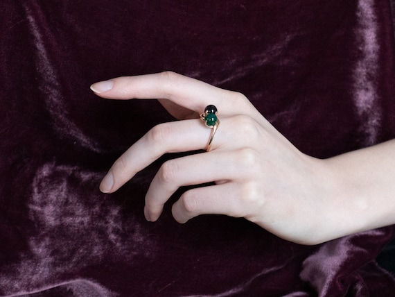 Black and Green Onyx Statement Ring, Onyx Bypass … - image 10