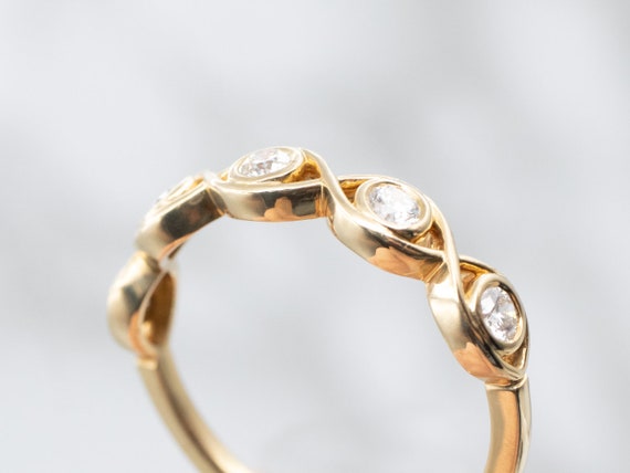 Yellow Gold Five Stone Diamond Band, Yellow Gold … - image 3