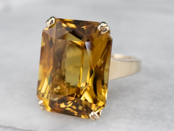 Vintage citrine cheap cocktail ring