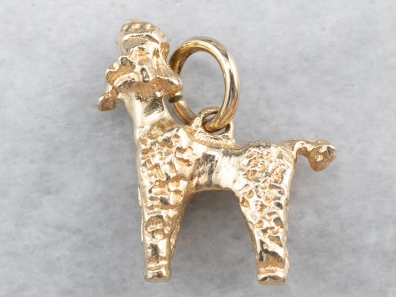 14K Gold Poodle Charm, Dog Charm, Poodle Pendant,… - image 3