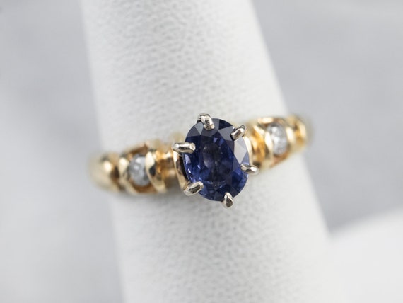 Deep Blue Sapphire Engagement Ring, Sapphire and … - image 7