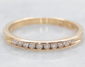 14K Yellow Gold Diamond Channel Set Wedding Band