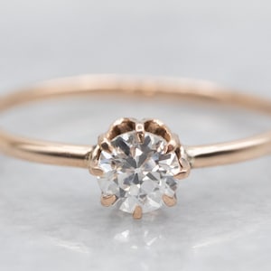 Vintage Rose Gold Diamond Solitaire Engagement Ring, Diamond Solitaire, Solitaire Engagement, Vintage Engagement, Engagement, Ring A40746