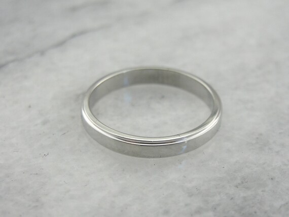 Unisex White Gold Band for Wedding or Stacking UA… - image 1