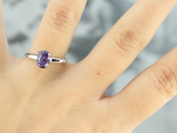 Purple Sapphire Solitaire Ring, Sapphire Engageme… - image 6