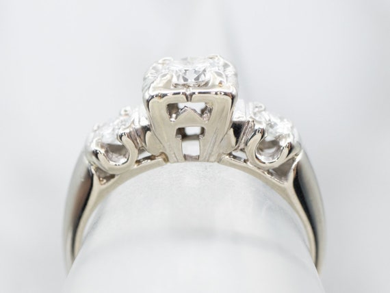 Vintage Diamond Engagement Ring, Diamond Three St… - image 4