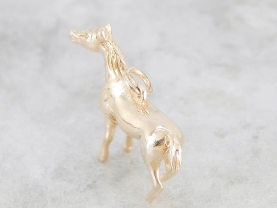 Handsome Horse, Solid Yellow Gold Pendant or Char… - image 5
