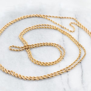 10K Yellow Gold Rope Chain, Twisted Chain, Layering Necklace, Pendant Chain, A22170