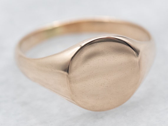 Yellow Gold Plain Signet Ring, Yellow Gold Signet… - image 2