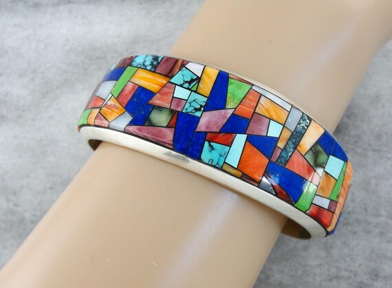 Rainbow Cloisonne Bracciale Righe Smaltate Con Strass, Fatto A Mano, Gioielli Cinesi Tradizionali, Regalo Donna