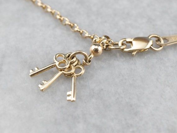 Key Charm Gold Anklet, Lock and Key Anklet, 14K Go