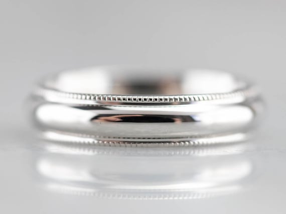 Platinum Wedding Band, Unisex Wedding Band, Stack… - image 1