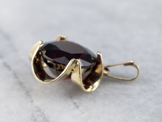 Garnet Gold Pendant, Garnet Buttercup Pendant, Ja… - image 4