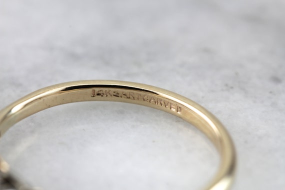 Stylish Simplicity: Retro Era Diamond Engagement … - image 3