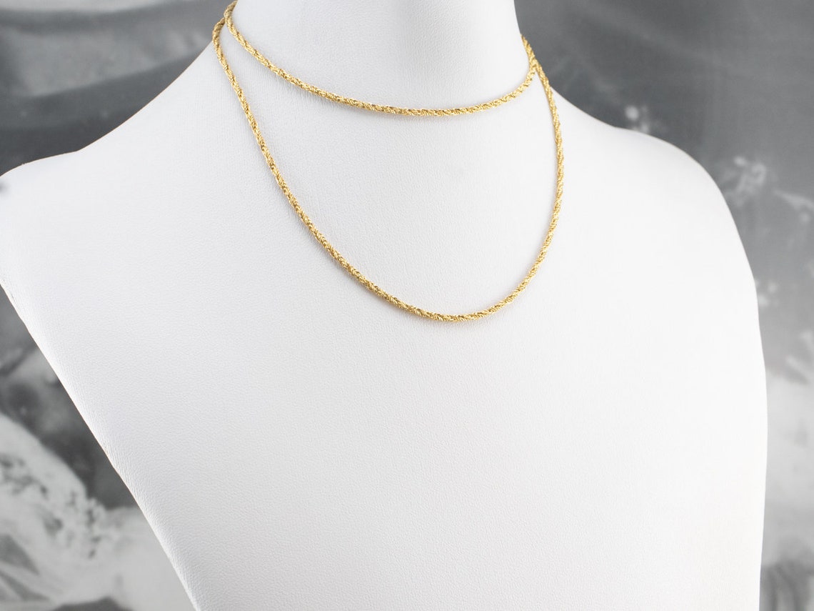 18K Gold Twisted Wheat Chain Layering Necklace Sparkling Etsy