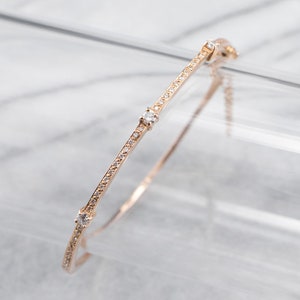 Rose Gold Diamond Bracelet, Diamond Bangle, Diamond Bangle Bracelet, Layering Bracelet, Diamond Anniversary, Diamond Jewelry 1FJLN7TL