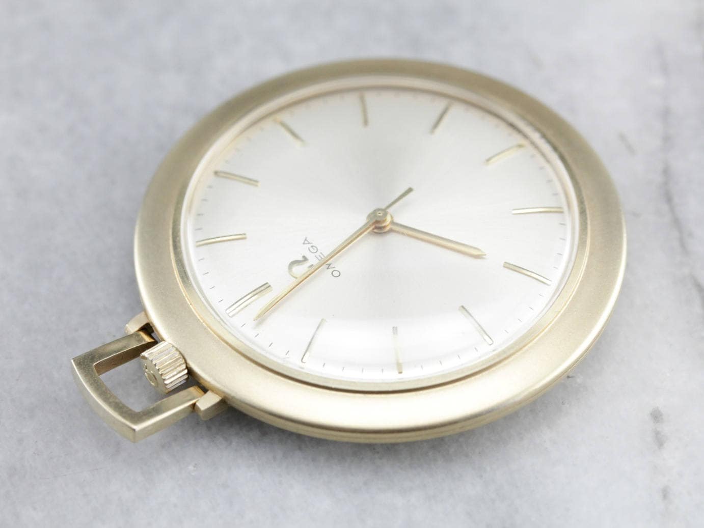 Vintage Omega Pocket Watch Open Face Gold Pocket Watch Mid Century Watch 13XRCEFD D