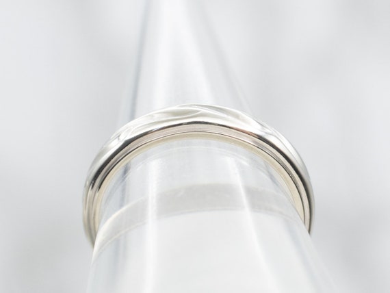 Simple Gold Wave Pattern Band, White Gold Wedding… - image 3