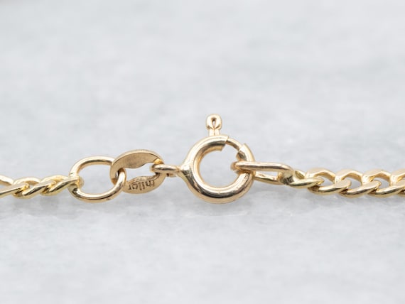 Yellow Gold Curb Chain with Elongated Links and S… - image 2