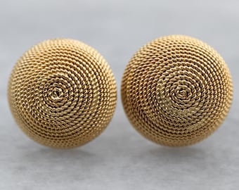 18K Gelbgold Knoten Ohrstecker, Rope Twist Design