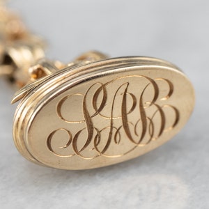 Antique &quot;SAR&quot; Watch Fob and Chain, Monogram Signet Pendant, Watch Fob, Victorian Fob, Pocket Watch Accessories, Unisex Gift 3RNVJWX2