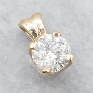 Yellow Gold Diamond Solitaire Pendant, Diamond Solitaire Pendant, Yellow Gold Pendant, Diamond Pendant, Layering Pendant, Pendant A32329